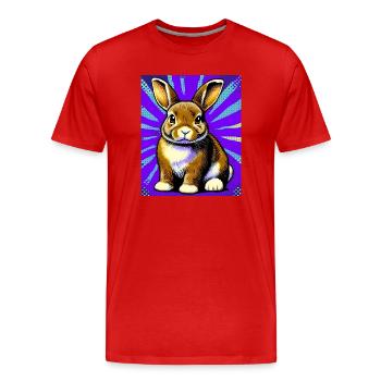 rabbit - Men's Premium Organic T-Shirt - red - Front - Damien (186cm)