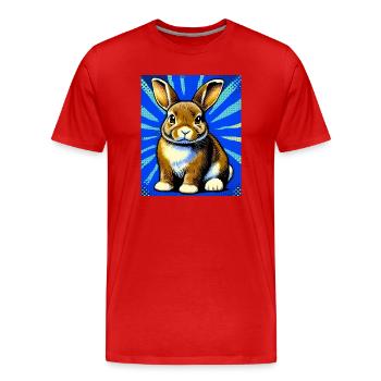 rabbit - Men's Premium Organic T-Shirt - red - Front - Damien (186cm)