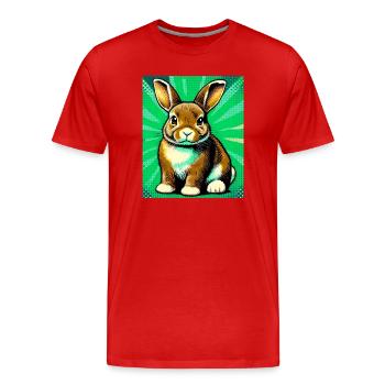 rabbit - Men's Premium Organic T-Shirt - red - Front - Damien (186cm)