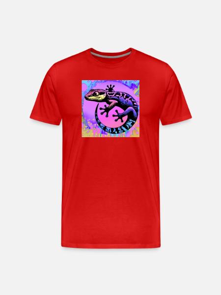 Gecko - Men's Premium Organic T-Shirt - red