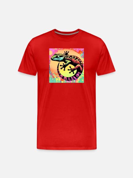 Gecko - Men's Premium Organic T-Shirt - red