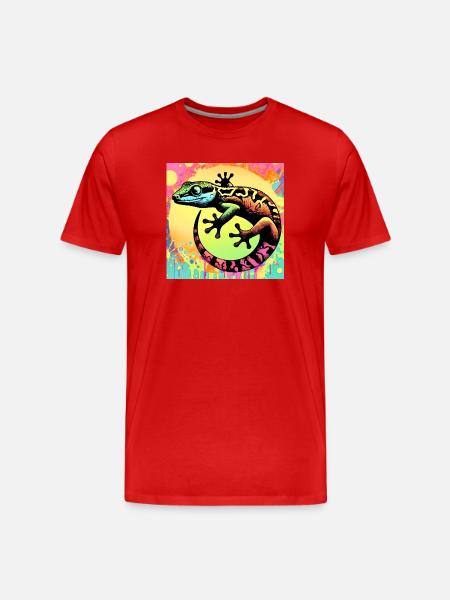 Gecko - Men's Premium Organic T-Shirt - red