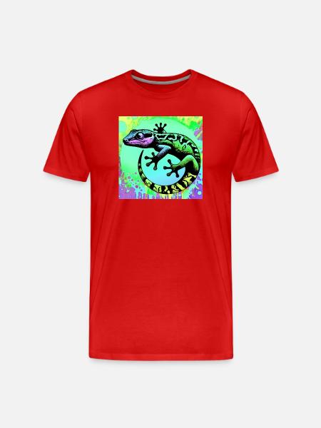 Gecko - Men's Premium Organic T-Shirt - red