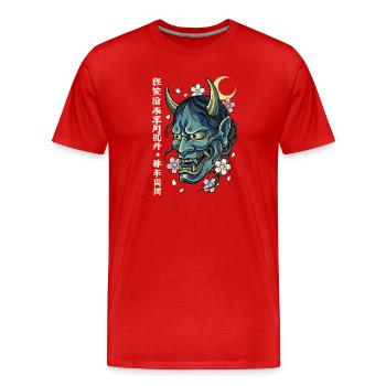 Hannya – Yōkai-Dämon - Männer Premium Bio T-Shirt - Rot - Vorne - Damien (186cm)