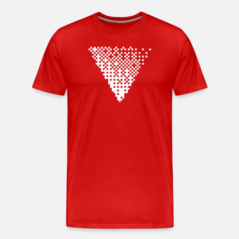 Grille triangulaire de pixels à demi-tons - T-shirt bio Premium Homme - rouge
