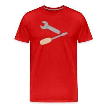 Werkzeugduo: Schraubenschlüssel & Schraubendreher - Männer Premium Bio T-Shirt - Rot - Vorne - Damien (186cm)