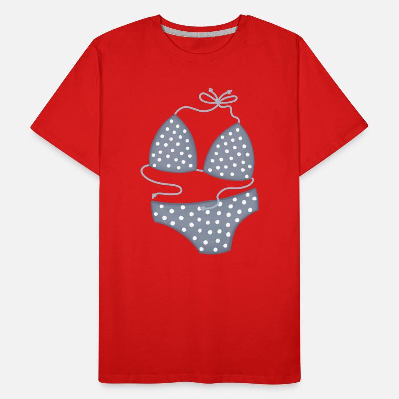 PolkaDot Bikini Pattern Men's Premium Organic T-Shirt