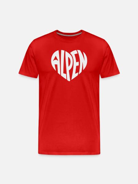 Alpine Heart Design - Variable Design Colour - Men's Premium Organic T-Shirt - red