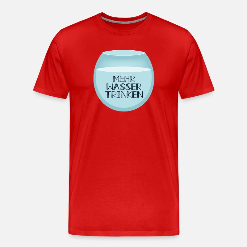 Mehr Wasser trinken - Männer Premium Bio T-Shirt - Rot
