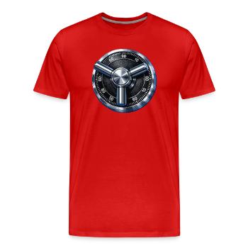 Conception de cadran sécurisé de sécurité - T-shirt bio Premium Homme - rouge - Devant - Damien (186cm)