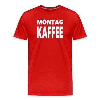 Kaffee - Männer Premium Bio T-Shirt - Rot - Vorne - Damien (186cm)