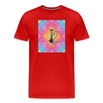 Colorful Mandala Hookah Shisha Design - Men's Premium Organic T-Shirt - red - Front - Damien (186cm)