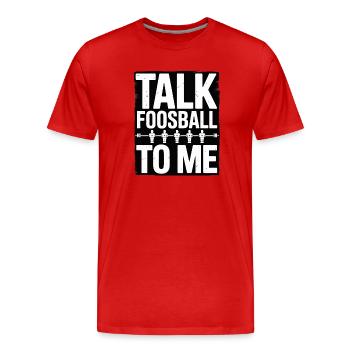 Tischfußball Evolution Lustiges Kickern Foosball - Männer Premium Bio T-Shirt - Rot - Vorne - Damien (186cm)