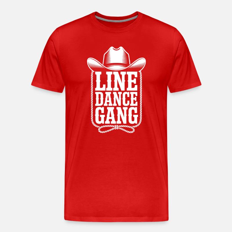Line Dance Gang Western - Männer Premium Bio T-Shirt - Rot