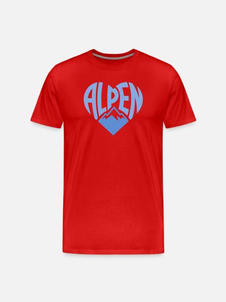 Alpenherz Mountain Badge - Men's Premium Organic T-Shirt - red