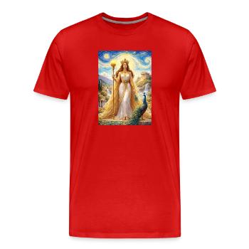 Héroïne Nuit étoilée - T-shirt bio Premium Homme - rouge - Devant - Damien (186cm)
