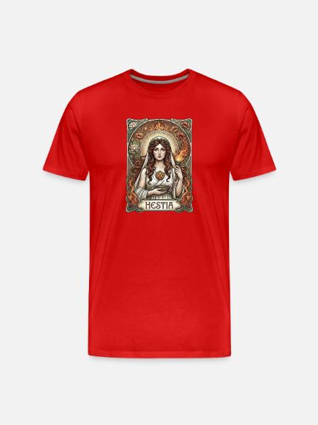 Hestia Tarot Card - Men's Premium Organic T-Shirt - red