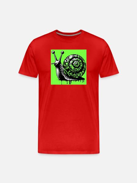 Snail - Men's Premium Organic T-Shirt - red