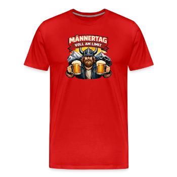 Männertag Voll Am Limit Viking - Männer Premium Bio T-Shirt - Rot - Vorne - Damien (186cm)