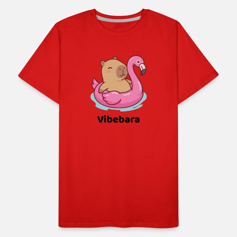 Cuddly bear on flamingo float Men's Premium Organic T-Shirt