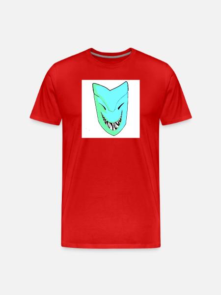 Smiling mask in gradient - Men's Premium Organic T-Shirt - red