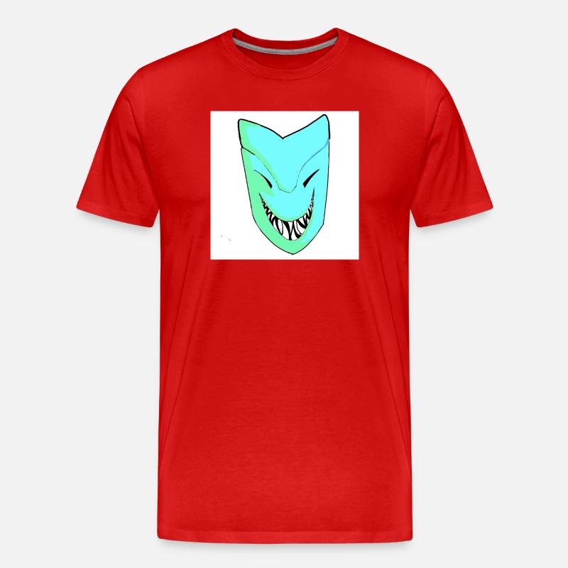 Masque souriant dans le dégradé - T-shirt bio Premium Homme - rouge