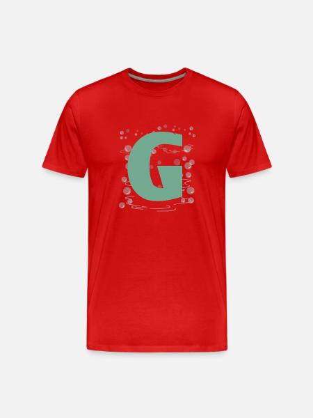 Letter G in green - Men's Premium Organic T-Shirt - red