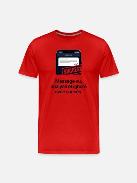 Message Vu Et Ignoré Humour - Men's Premium Organic T-Shirt - red
