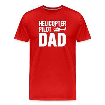 Helicopter Pilot Dad - Men's Premium Organic T-Shirt - red - Front - Damien (186cm)
