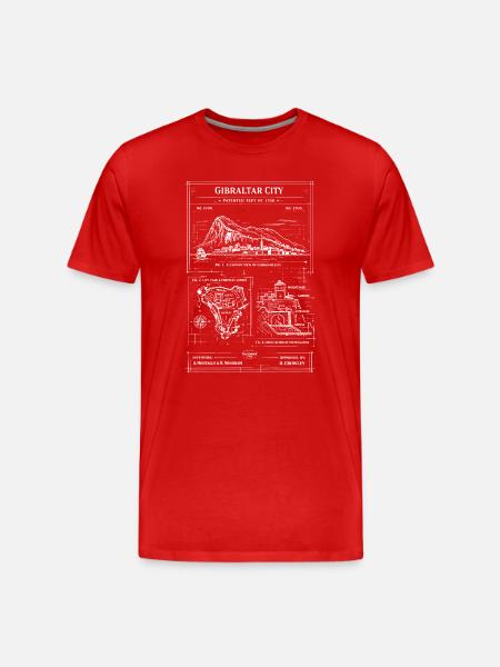 Gibraltar City Blueprint - Men's Premium Organic T-Shirt - red
