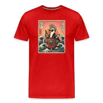 Kawaii Punker Moewe - Männer Premium Bio T-Shirt - Rot - Vorne - Damien (186cm)