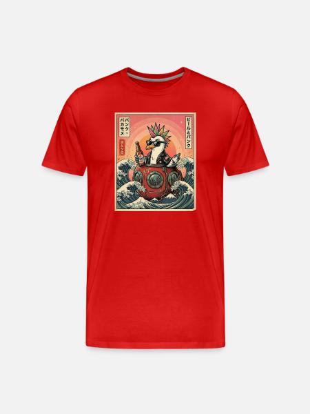 Kawaii Punker Moewe - Männer Premium Bio T-Shirt - Rot