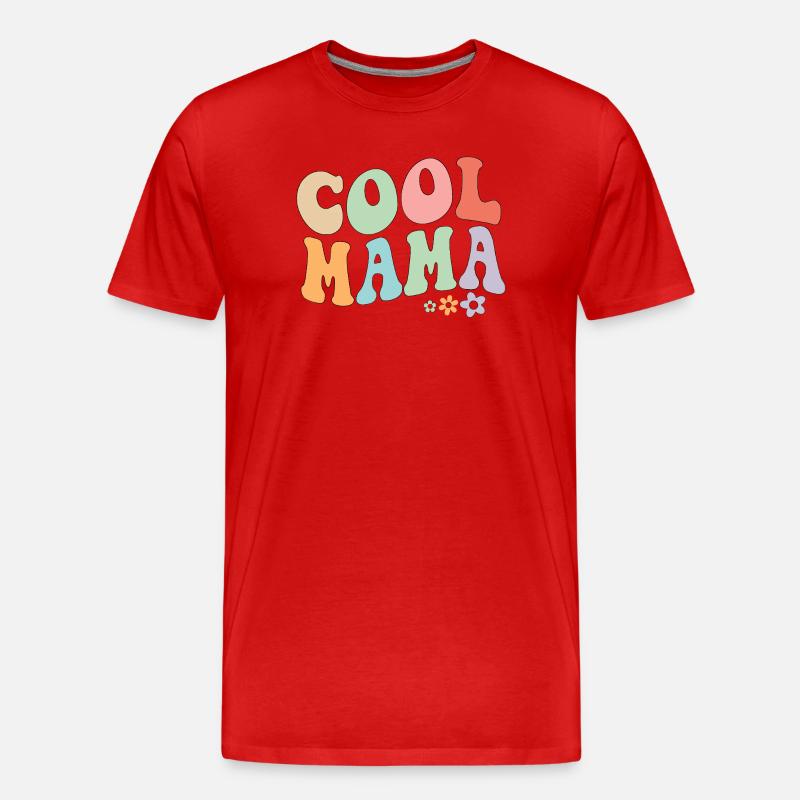 Cool Mama Retro-Blumen - Männer Premium Bio T-Shirt - Rot