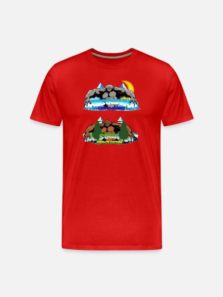 Sasquatch Peaks Édition Hiver et Été - T-shirt bio Premium Homme - rouge