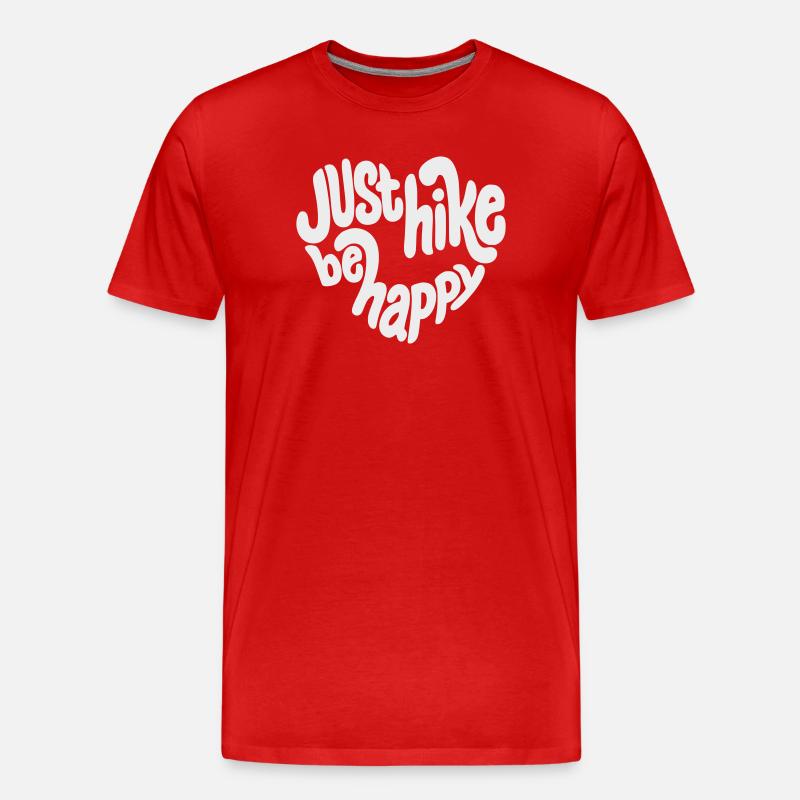 Lettrage Just Hike Be Happy - T-shirt bio Premium Homme - rouge
