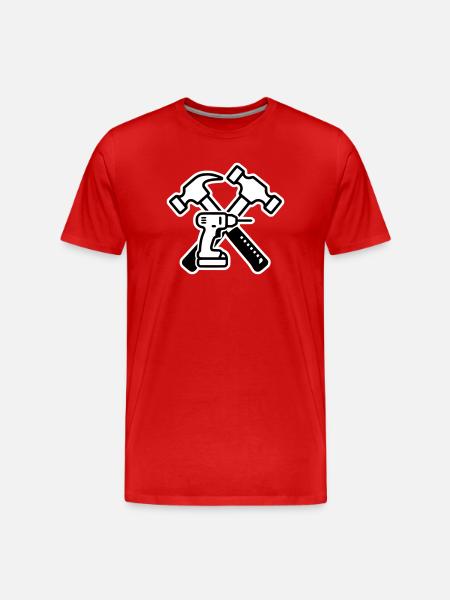 Outline Coat of Arms tool - Men's Premium Organic T-Shirt - red