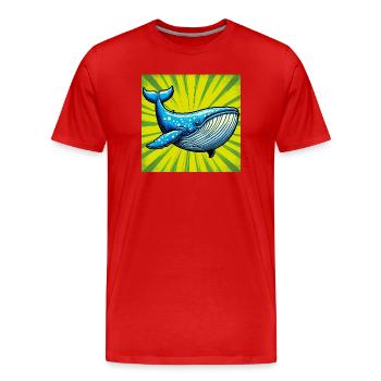 Wal - Männer Premium Bio T-Shirt - Rot - Vorne - Damien (186cm)