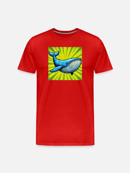 whale - Men's Premium Organic T-Shirt - red