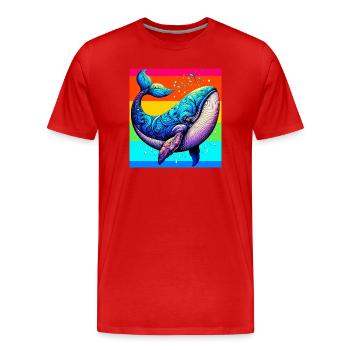 Wal - Männer Premium Bio T-Shirt - Rot - Vorne - Damien (186cm)