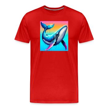 Wal - Männer Premium Bio T-Shirt - Rot - Vorne - Damien (186cm)