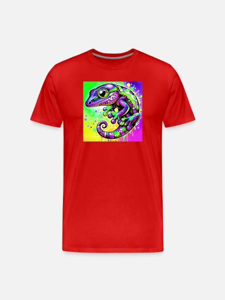 Gecko - Men's Premium Organic T-Shirt - red