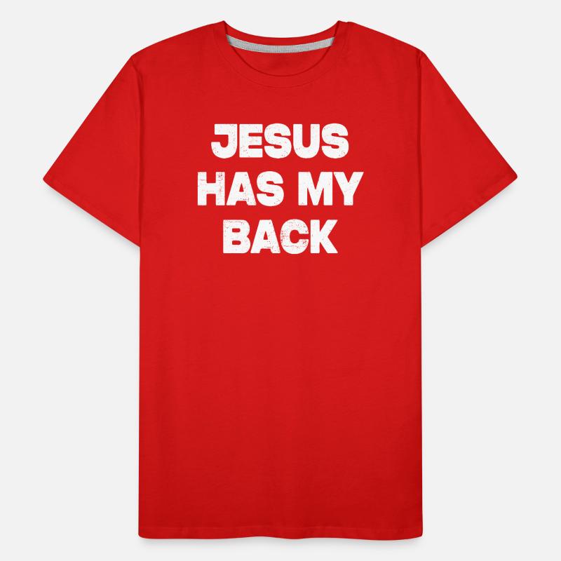 Jesus Has My Back Men's Premium Organic T-Shirt