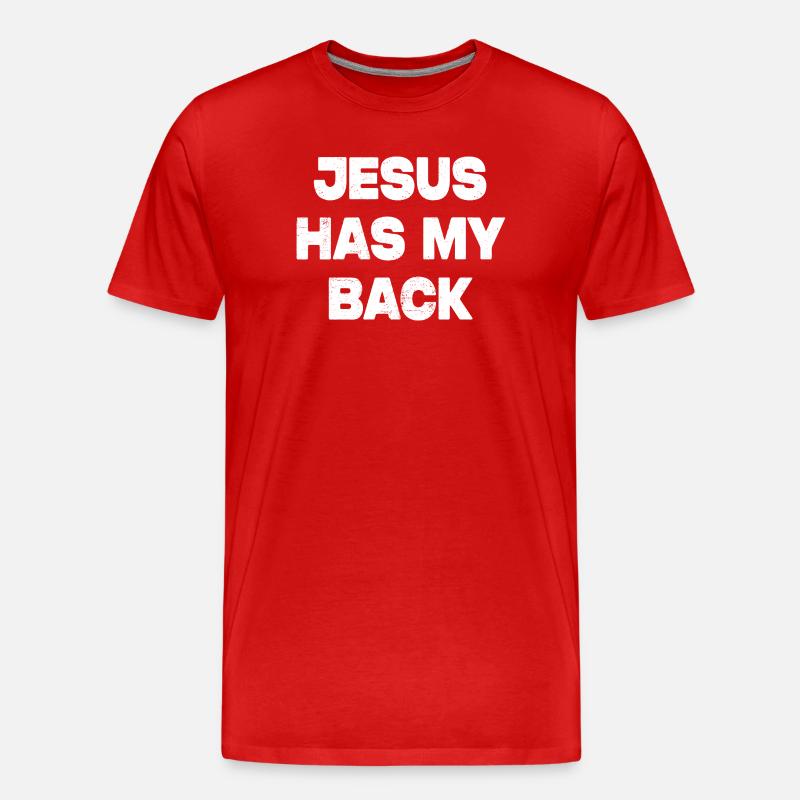 Jesus Has My Back - Männer Premium Bio T-Shirt - Rot
