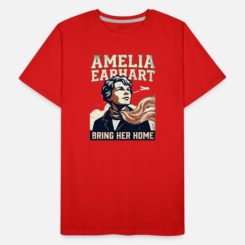 Amelia Earhart – Bring Her Home Men's Premium Organic T-Shirt