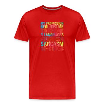 Medical Coder - Men's Premium Organic T-Shirt - red - Front - Damien (186cm)
