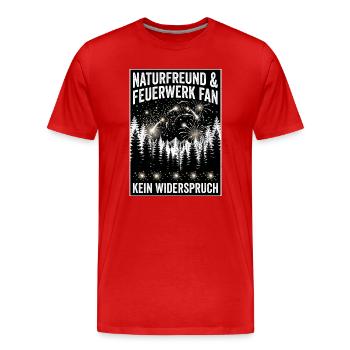 Feuerwerk Naturfreund - Männer Premium Bio T-Shirt - Rot - Vorne - Damien (186cm)