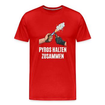Pyros Halten Zusammen - Männer Premium Bio T-Shirt - Rot - Vorne - Damien (186cm)