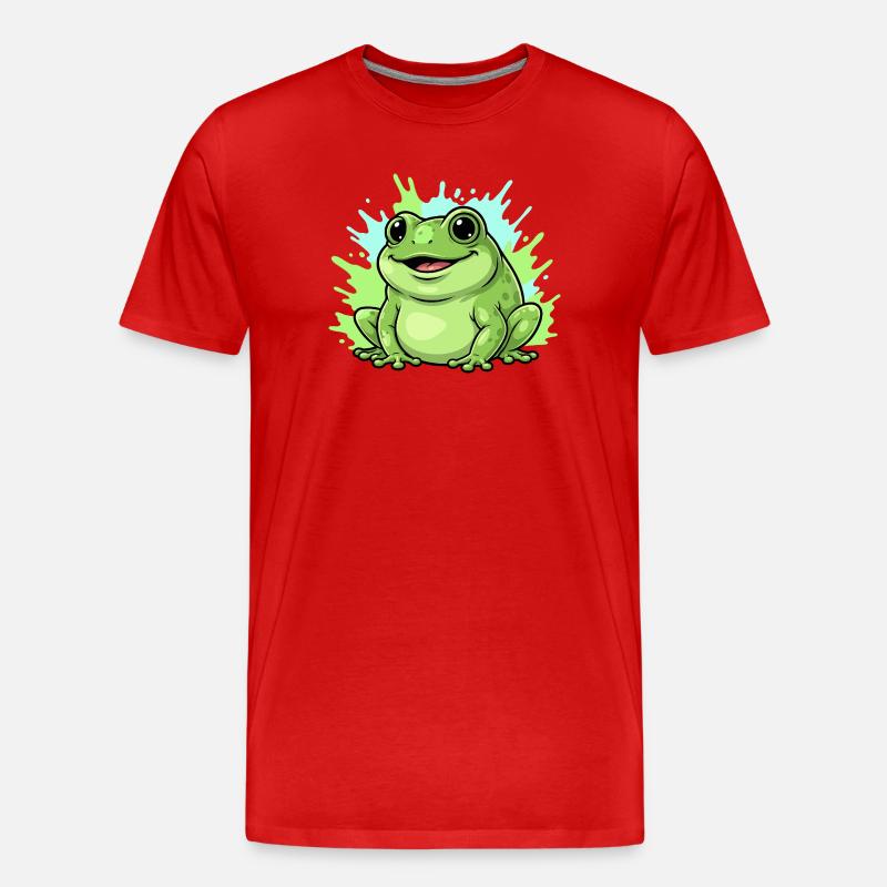 Frösch mit Farbspritzer Hintergrund - Männer Premium Bio T-Shirt - Rot