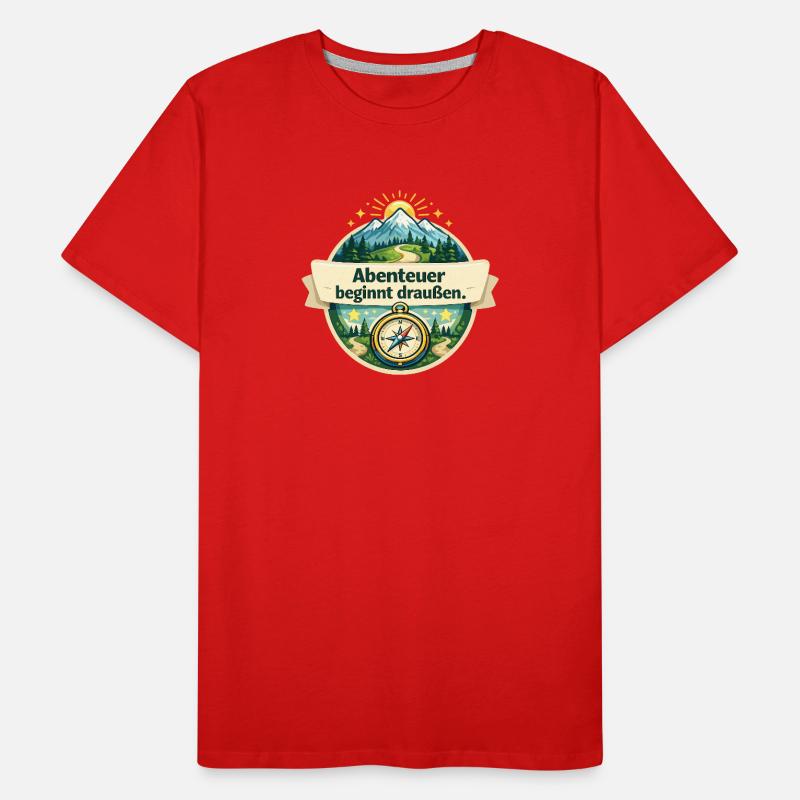 Abenteuer beginnt draußen – Naturkompass Männer Premium Bio T-Shirt