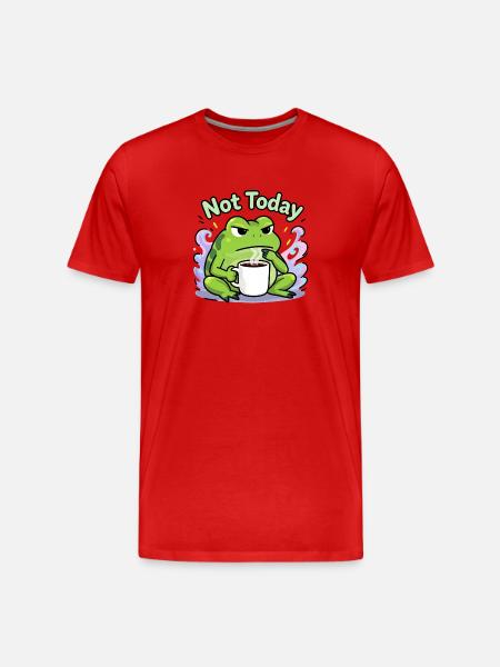 Nicht heute, Froschkaffee - Männer Premium Bio T-Shirt - Rot